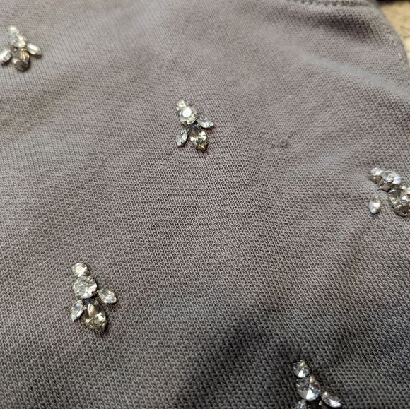 J.Crew Factory Gray Beaded Sweatshirt Sz XS - Picture 3 of 5